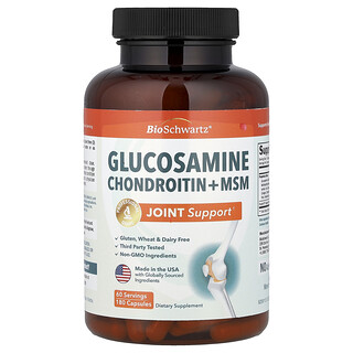 BioSchwartz, Glucosamina, condroitina y MSM, 180 cápsulas