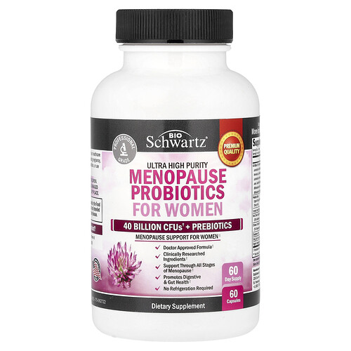 BioSchwartz, Menopause-Probiotika für Frauen, Ultra High Purity, 60 Kapseln