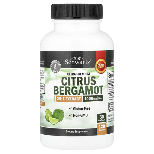 BioSchwartz, Citrus Bergamot, Ultra Premium, glutenfrei, 120 Kapseln (250 mg pro Kapsel)
