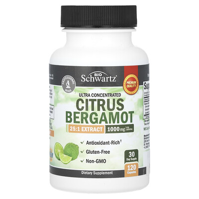 Product Image for BioSchwartz, Ultra Concentrated Citrus Bergamot, 120 Capsules (250 mg)