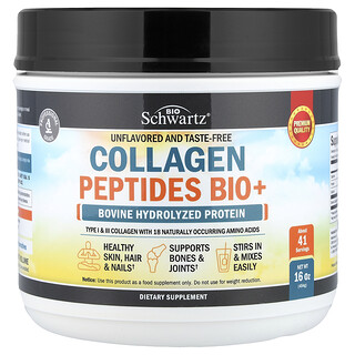 BioSchwartz, Collagen Peptides Bio+, Unflavored, 16 oz (454 g)