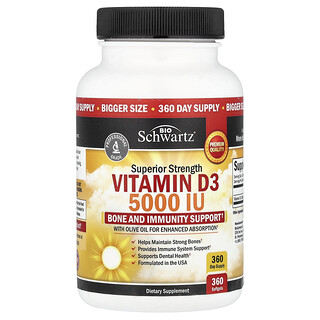 BioSchwartz, Vitamin D3, 360 Softgels (125 mcg per Softgel)