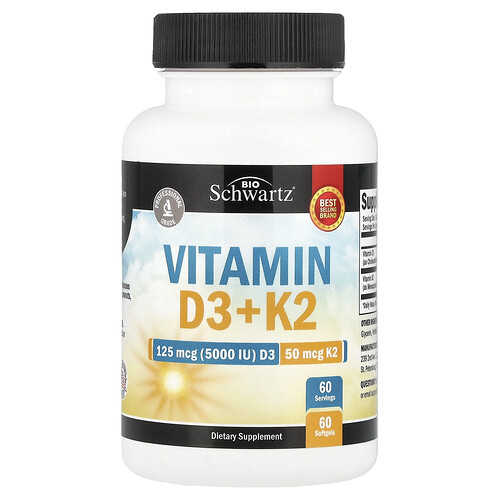 Bioschwartz Vitamin D3 + K2, 60 Softgels