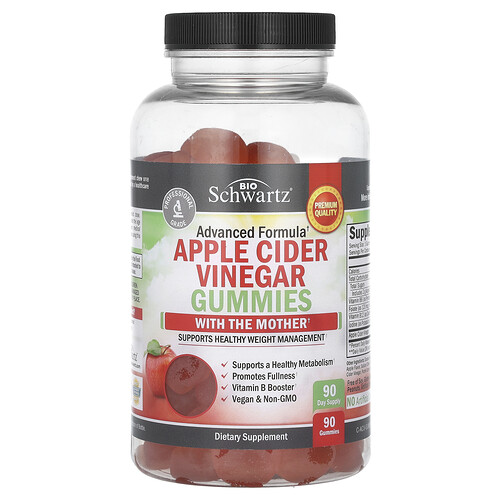 Bioschwartz Apple Cider Vinegar Gummies with B Vitamins, 90 Gummies