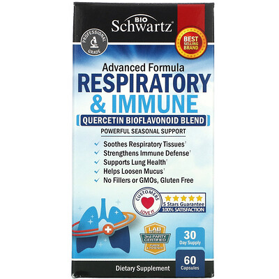 BioSchwartz Advanced Formula Respiratory & Immune, Quercetin Bioflavonoid Blend , 60 Capsules