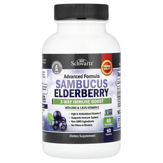 BioSchwartz, Sambucus Elderberry with Zinc & Vitamin C, 60 Capsules