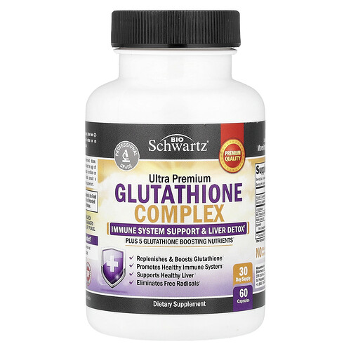 BioSchwartz, Ultra-Premium-Glutathion-Komplex, 60 Kapseln