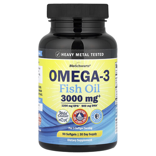 BioSchwartz Omega-3 Fischöl 3.000 mg, 90 Weichkapseln