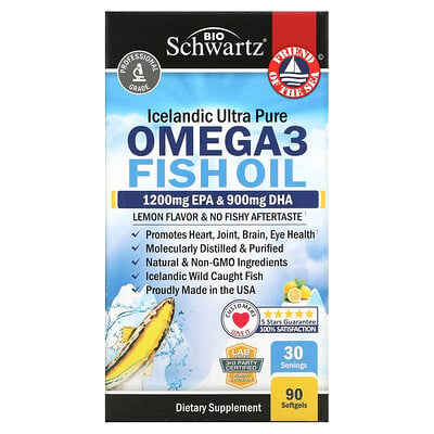 

BioSchwartz Omega 3 Fish Oil Lemon 90 Softgels