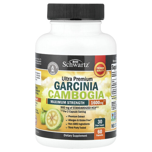 BioSchwartz, Garcina Cambogia, Maximale Stärke, 60 Kapseln