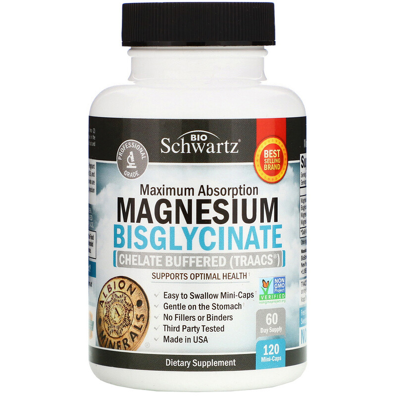 BioSchwartz, Maximum Absorption Magnesium Bisglycinate, 120 Veggie Caps