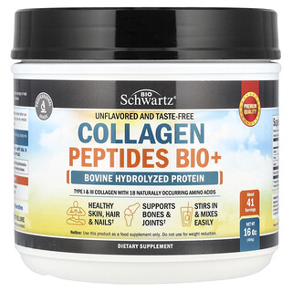 BioSchwartz, Collagen Peptides Bio+, Unflavored, 16 oz (454 g)