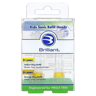 Baby Buddy, Brilliant, Kids Sonic Refill Heads, 3+ Years, Yellow, 2 Refill Heads