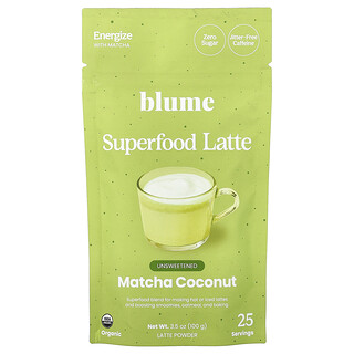 Blume, Latte de superalimentos, Matcha y coco, 100 g (3,5 oz)