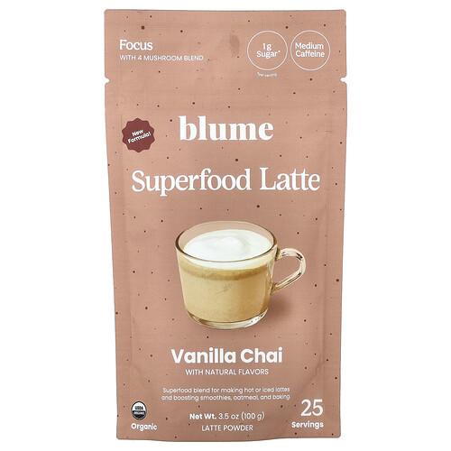 Blume Superfood Latte, Vanilla Chai, 3.5 oz (100 g)
