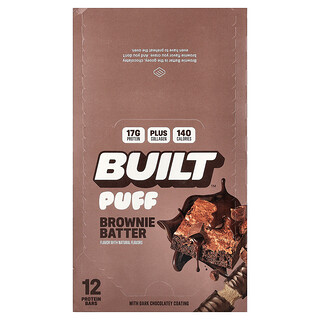 Built, Puff, Protein Bars, Brownie Batter, 12 Bars, 1.41 oz (40 g) Each
