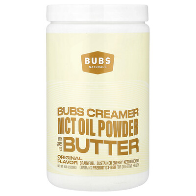 Product Image for BUBS Naturals, Bubs Creamer, MCT Oil Powder With Grass Fed Butter, Original, 10.6 oz (300 g)