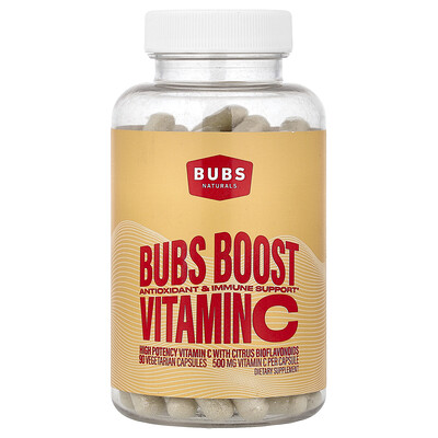 Product Image for BUBS Naturals, Bubs Boost, Vitamin C, 90 Vegetarian Capsules