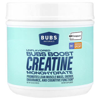 BUBS Naturals, Bubs Boost, моногідрат креатину, без ароматизаторів, 450 г (15,9 унції)