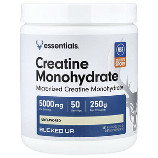 Bucked Up, Essentials, Creatine Monohydrate, Kreatinmonohydrat, geschmacksneutral, 250 g (8,82 oz.)