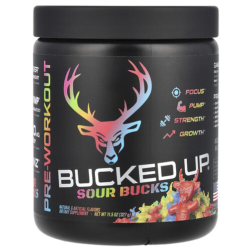 Bucked Up, Pre-Workout, Sour Bucks, saure Fruchtgummis vor dem Training, 327 g (11,5 oz.)