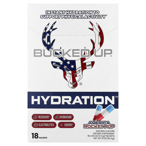 Bucked Up, Hydration™, America Rocket Pop, 18 Packets, 0.6 oz (17.3 g) Each