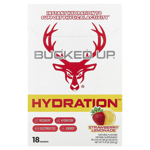 Bucked Up, Hydration™, Strawberry Lemonade, Erdbeerlimonade, 18 Päckchen, je 18 g (0,6 oz.).