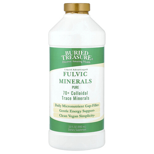 Buried Treasure Fulvic Minerals, Pure, 33 fl oz (990 ml)