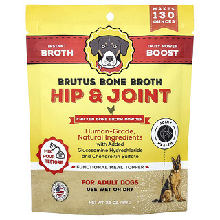 Brutus Bone Broth, 髋和关节，鸡骨汤粉，成年狗专用，3.5 盎司（99 克）