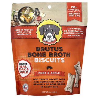 Brutus Bone Broth, Keksz, kutyáknak, sertéshús és alma, 226 g