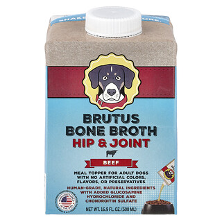 Brutus Bone Broth, Ισχίο & Αρθρώσεις, Για Ενήλικους Σκύλους, Μοσχάρι, 500 ml