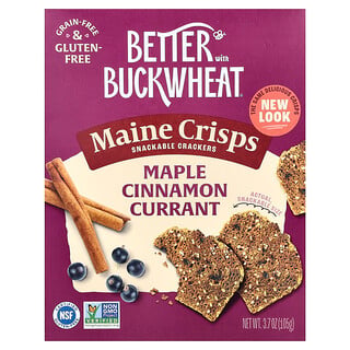 Better with Buckwheat, Maine Crisp Snackable Crackers, Érable et cannelle, 105 g