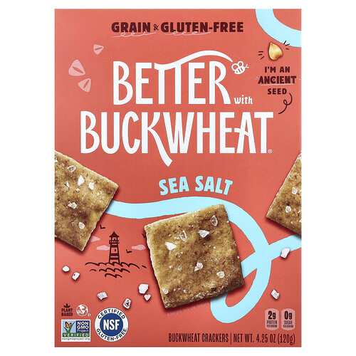 Better With Buckwheat Buckwheat Crackers, Sea Salt , 4.25 oz (120 g)
