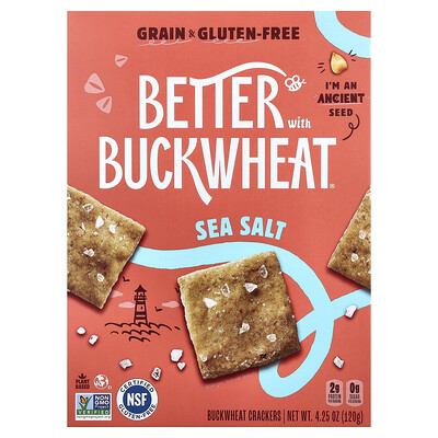 Product Image for Better with Buckwheat, Buckwheat Crackers, Sea Salt , 4.25 oz (120 g)