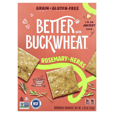 Product Image for Better with Buckwheat, Buckwheat Crackers, Rosemary & Herbs, 4.25 oz (120 g)
