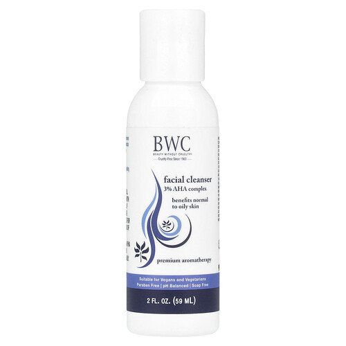 Beauty Without Cruelty Facial Cleanser, 3% AHA Complex, 2 fl oz (59 ml)