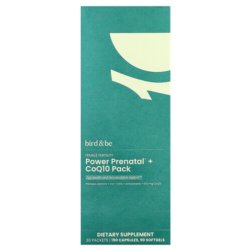 Bird&Be, Female Fertility, Power Prenatal™ + CoQ10 Pack, 30 Packets