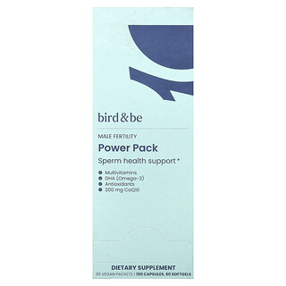 Bird and Be, Power Pack pour la fertilité masculine, 30 sachets végans