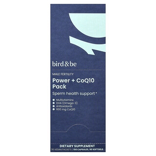 Bird and Be, Male Fertility Power + CoQ10, 30 sachets végans
