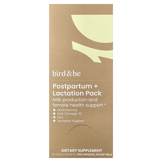 Bird and Be, Pack post-partum + lactation, 30 sachets végans