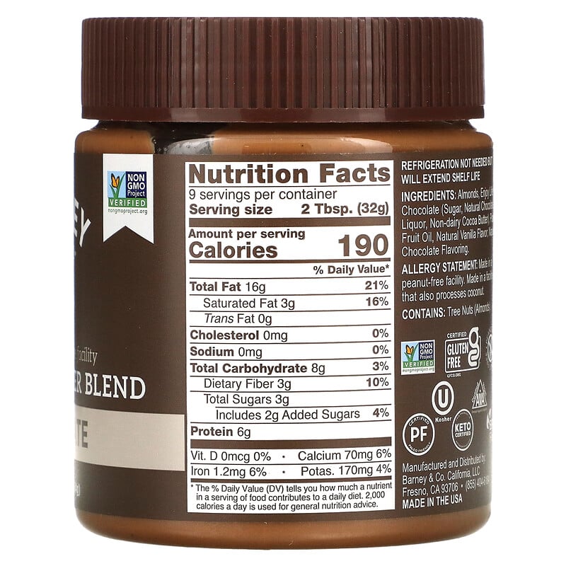 Barney Butter, Almond Butter Blend, Chocolate, 10 oz (284 g)