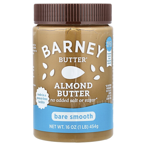 Barney Butter, Almond Butter, Bare Smooth, 16 oz (454 g)