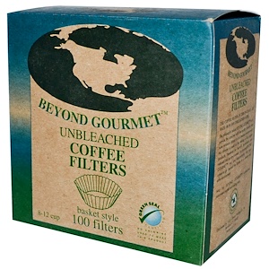 Купить Beyond Gourmet, Неотбеленные фильтры для кофе, в стиле корзины, 100 фильтров  на IHerb