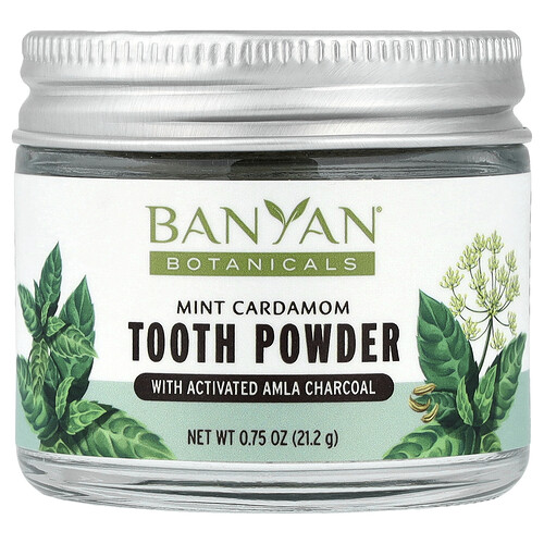 Banyan Botanicals Tooth Powder, Mint Cardamom, 0.75 oz (21.2 g)