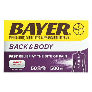 Bayer, Belakang & Badan , 500 mg, 50 Kaplet Bersalut