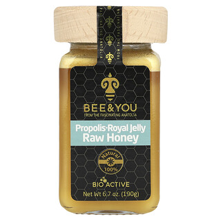 Bee & You, 未加工蜂蜜，蜂胶和蜂统领浆，6.7 盎司（190 克）