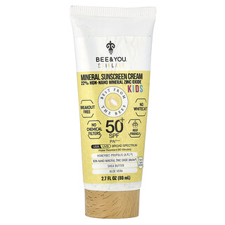 Bee & You, Παιδική, Φυσική Αντηλιακή Κρέμα με Μεταλλικά Μέταλλα, SPF 50+, 80 ml