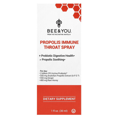 Bee&You , Propolis Immune Throat Spray, Fl Oz (30 Ml) Size 1