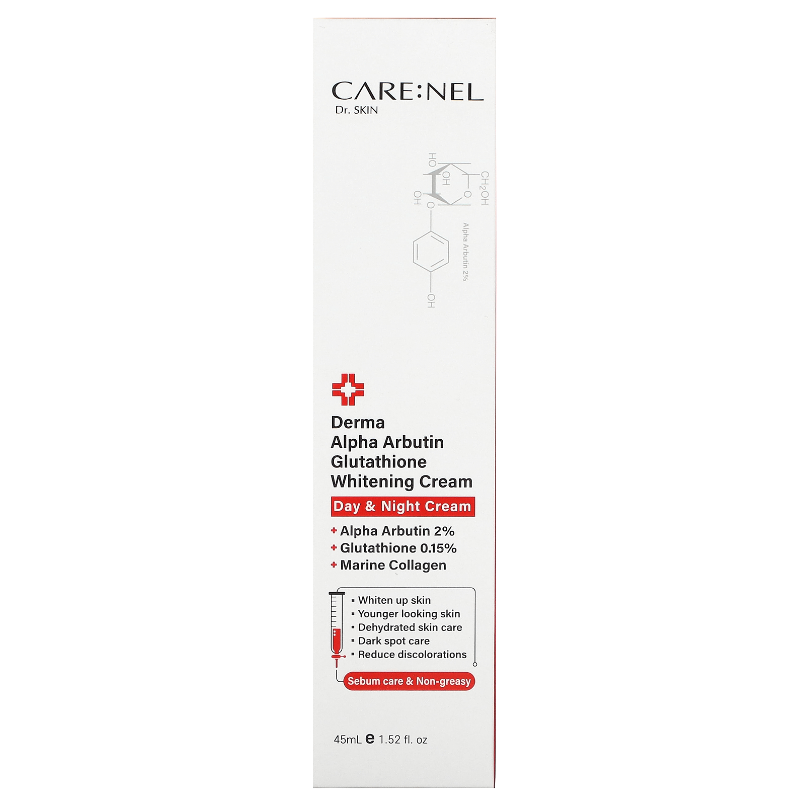 Derma Alpha Arbutin Glutathione Whitening Cream, 1.52 fl oz (45 ml) - Afbeelding 2 van 3