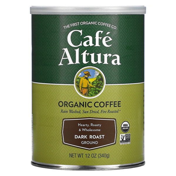 Cafe Altura, Organic, Dark Roast, Ground, 12 oz (340 g)